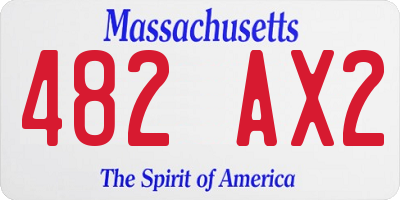 MA license plate 482AX2