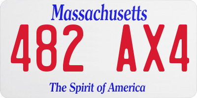 MA license plate 482AX4
