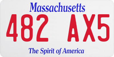 MA license plate 482AX5