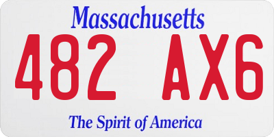 MA license plate 482AX6