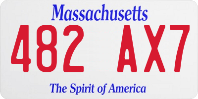 MA license plate 482AX7