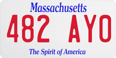 MA license plate 482AY0