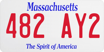MA license plate 482AY2