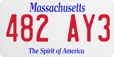 MA license plate 482AY3