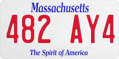 MA license plate 482AY4