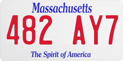 MA license plate 482AY7