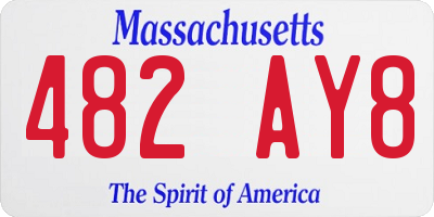 MA license plate 482AY8