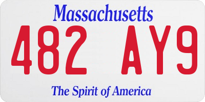 MA license plate 482AY9