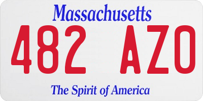 MA license plate 482AZ0