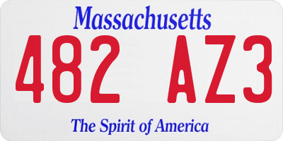 MA license plate 482AZ3