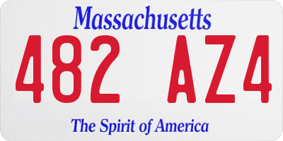 MA license plate 482AZ4