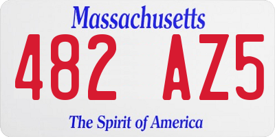 MA license plate 482AZ5