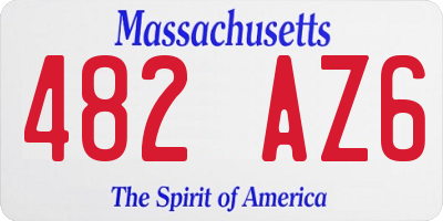 MA license plate 482AZ6