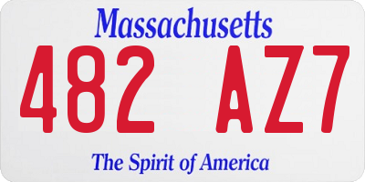 MA license plate 482AZ7