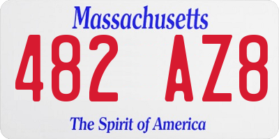 MA license plate 482AZ8