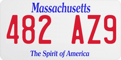 MA license plate 482AZ9
