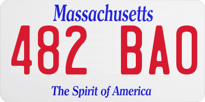 MA license plate 482BA0