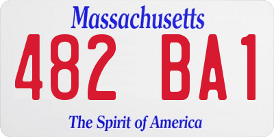 MA license plate 482BA1
