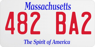 MA license plate 482BA2