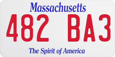 MA license plate 482BA3