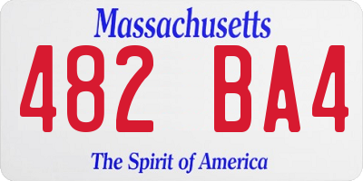 MA license plate 482BA4