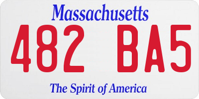 MA license plate 482BA5