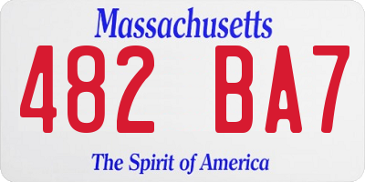 MA license plate 482BA7