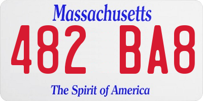 MA license plate 482BA8