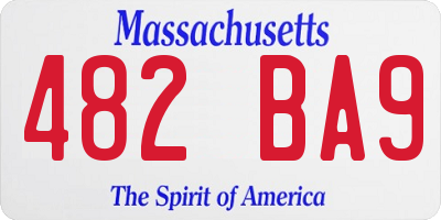 MA license plate 482BA9
