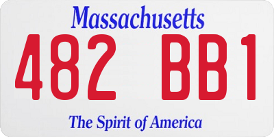 MA license plate 482BB1