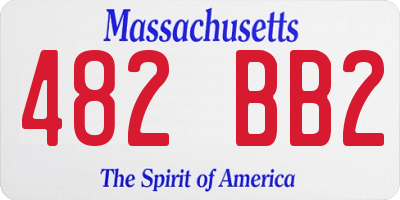 MA license plate 482BB2