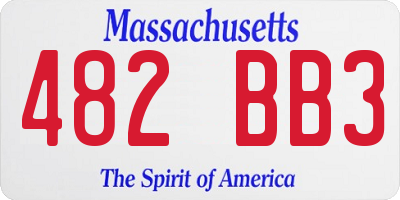 MA license plate 482BB3