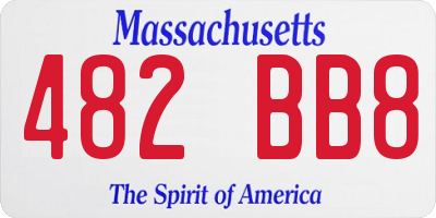 MA license plate 482BB8