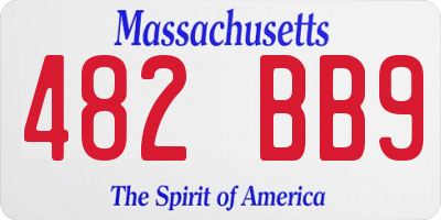 MA license plate 482BB9