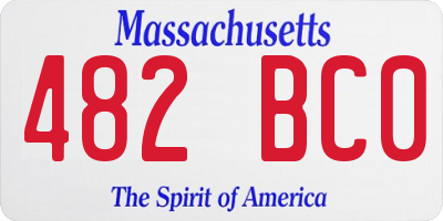 MA license plate 482BC0