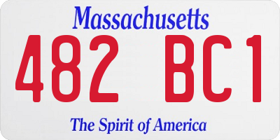 MA license plate 482BC1