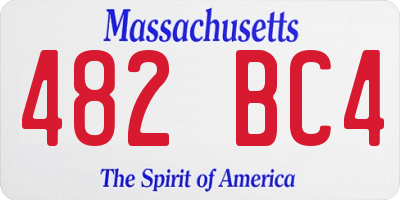 MA license plate 482BC4