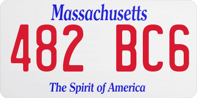 MA license plate 482BC6