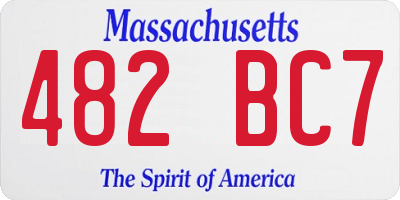 MA license plate 482BC7