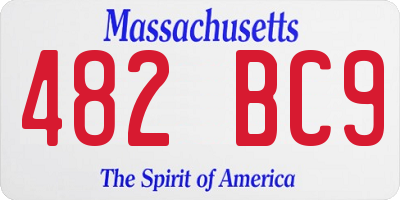 MA license plate 482BC9