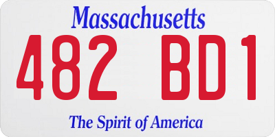 MA license plate 482BD1