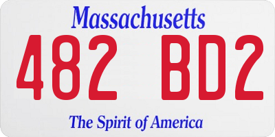 MA license plate 482BD2