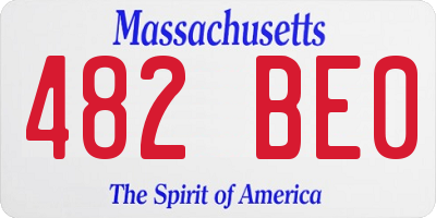 MA license plate 482BE0