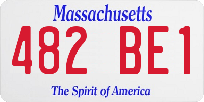 MA license plate 482BE1