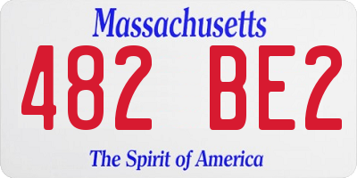 MA license plate 482BE2