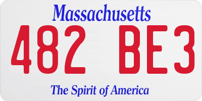 MA license plate 482BE3