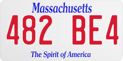 MA license plate 482BE4