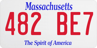 MA license plate 482BE7
