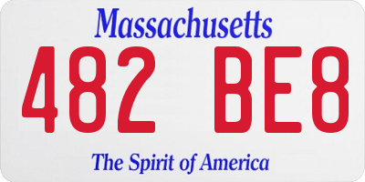 MA license plate 482BE8