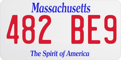 MA license plate 482BE9